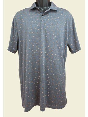 Nike Mens Dri-Fit Standard Fit Gray Floral Print Polo Medium